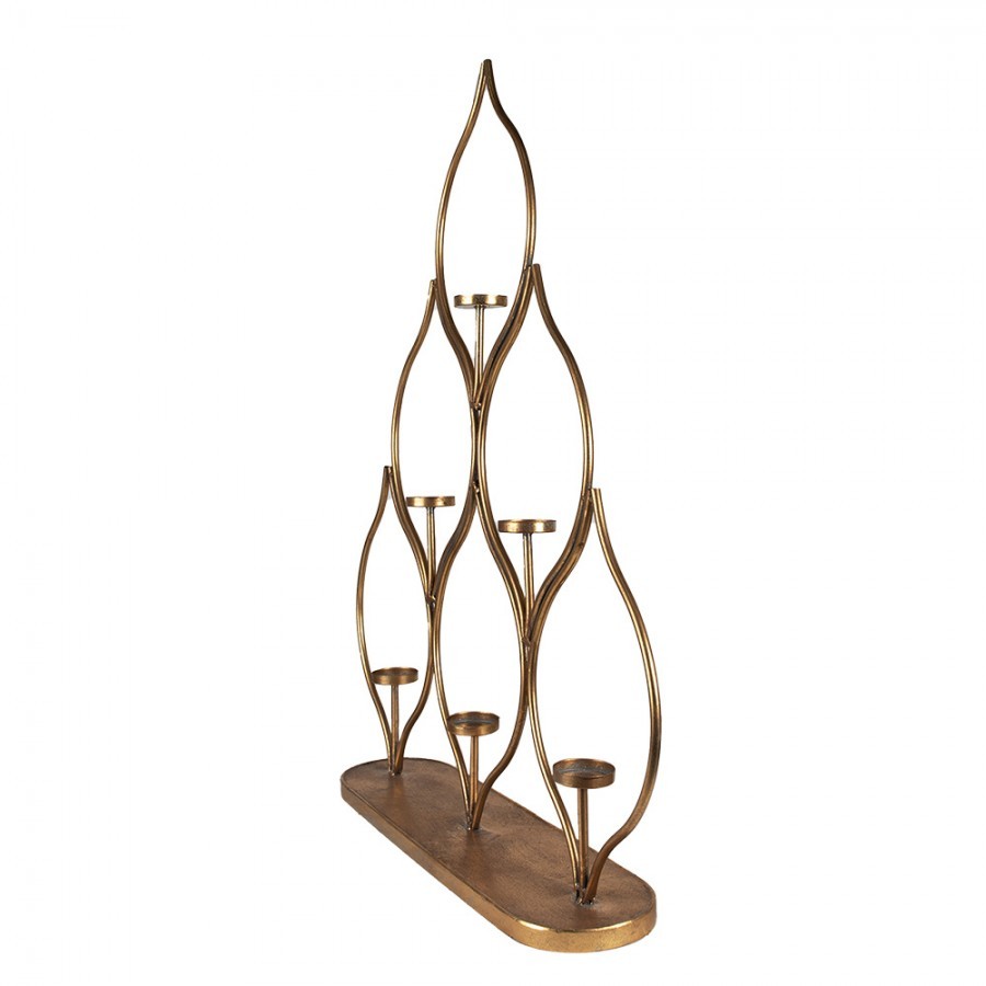 Candelabro da Terra a Sei Fuochi con Forma a Lanterna