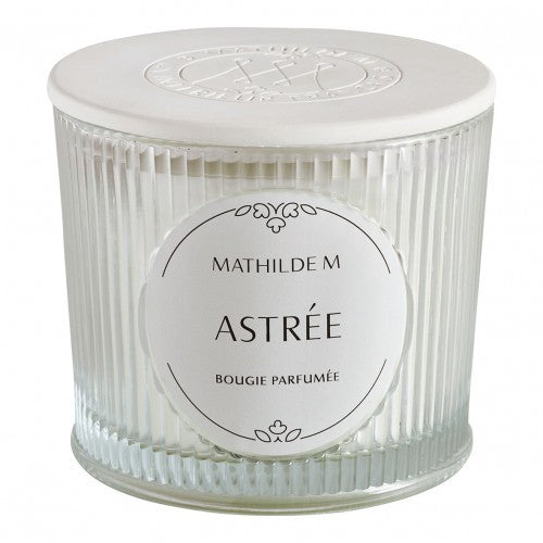 Candela Profumata “Astrée” in Vetro Lavorato con Coperchio