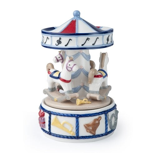 Carillon Giostra in Porcellana con Cavalli - Hervit