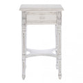 Comodino in Legno di Mogano Bianco con Cassetto 44x72 h cm - Blanc Mariclo