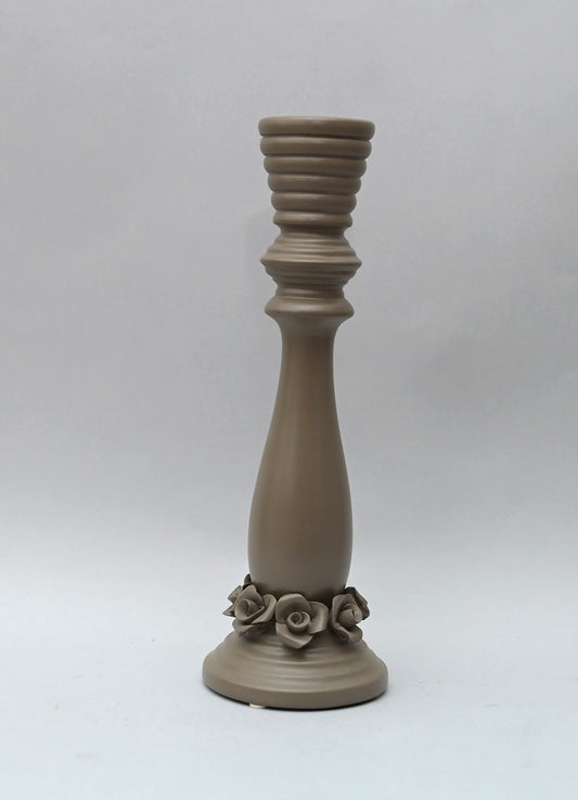 Portacandele Roses in Ceramica con Rose a Rilievo