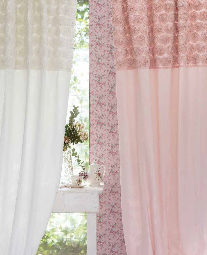 Tenda Shabby Chic “Deco Rose” con Mantovana Lavorata