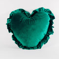 Cuscino Cuore in Velluto Verde Petrolio - Officina Tessile