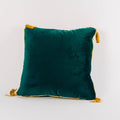 Cuscino in Velluto Verde con Nappe Oro - Sara's Idea