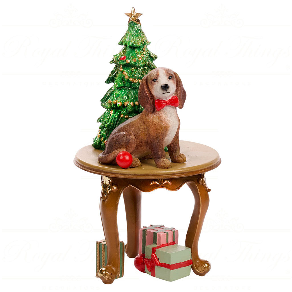Statua Decorativa Cane Natalizio in Resina 21 CM -Goodwll