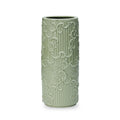 Vaso in Ceramica con Decoro Rilievo Verde 33 h cm - Henriette