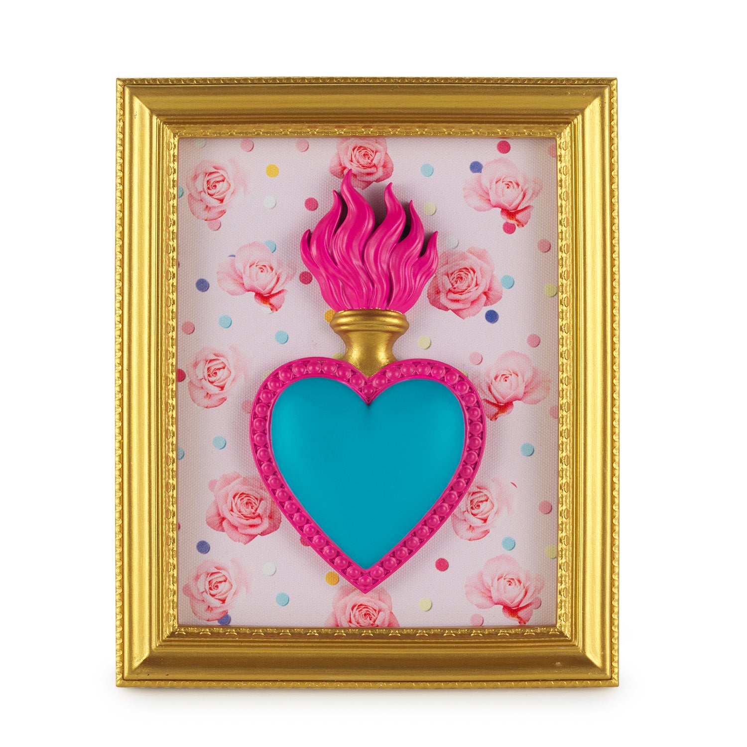 Cornice Multicolor con Cuore e Rose 22x18 cm - Henriette