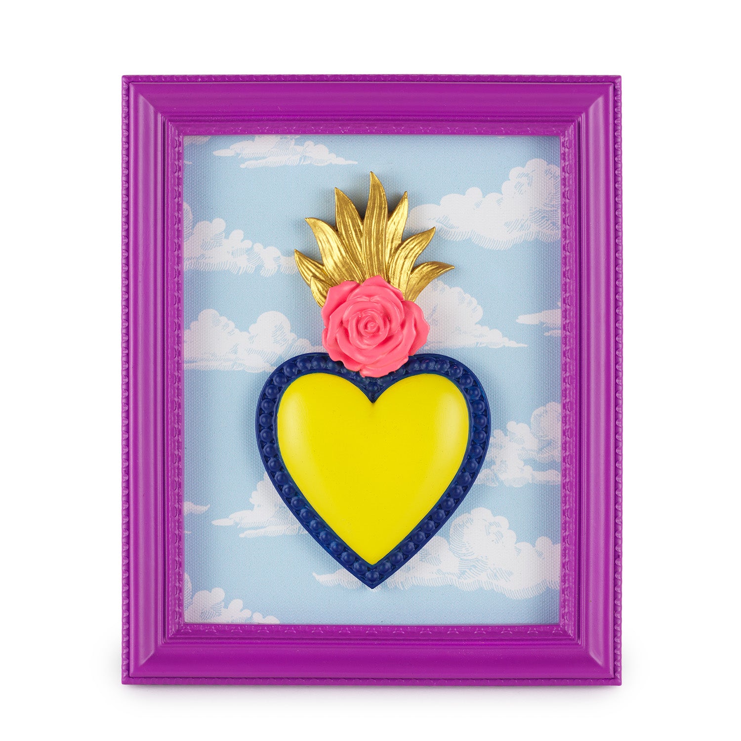 Cornice  Multicolor con Cuore e Nuvole 22x18 cm - Henriette
