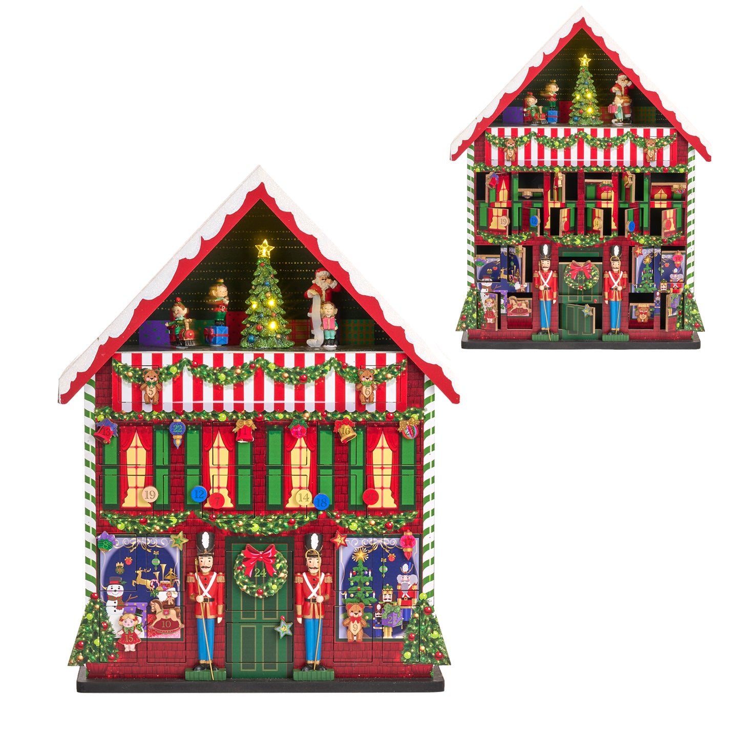 Calendario dell'Avvento in Resina con Luci LED e Musica 47 cm - Goodwill
