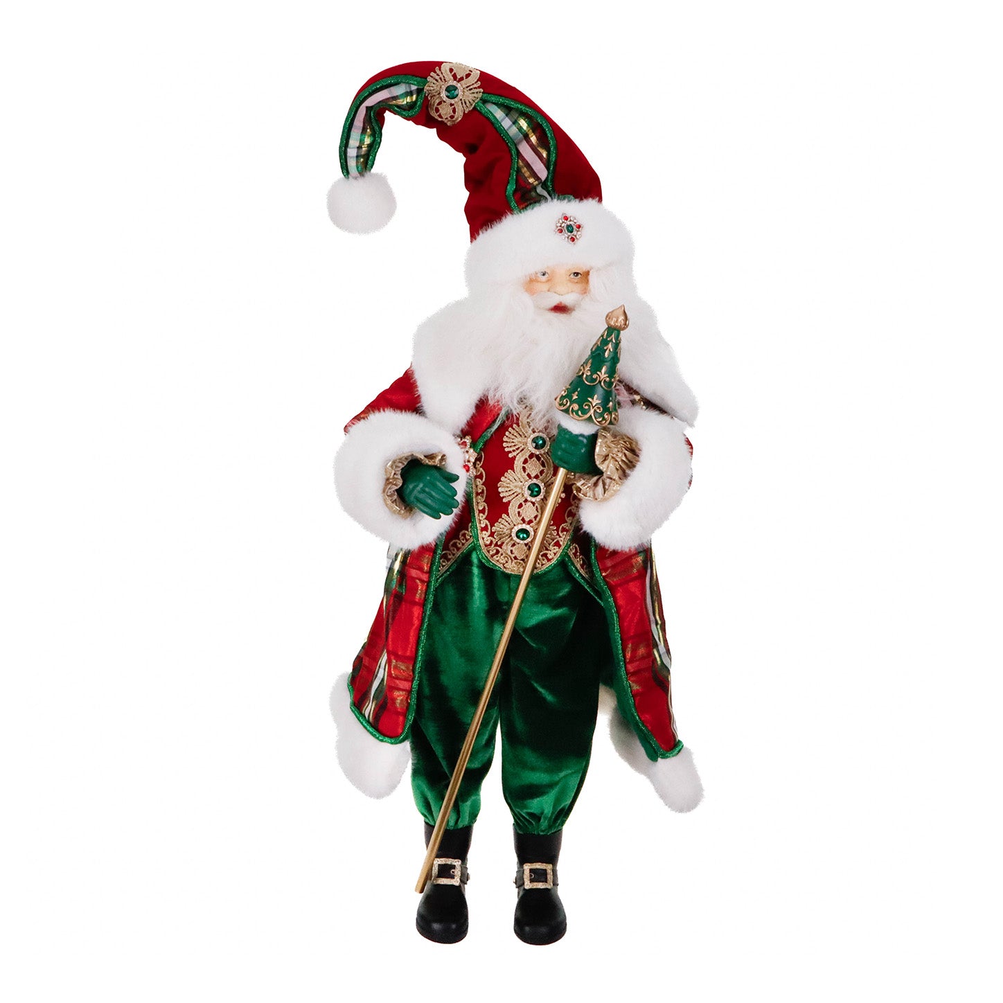 Babbo Natale in Resina con Abiti in Velluto 98 cm - Goodwill