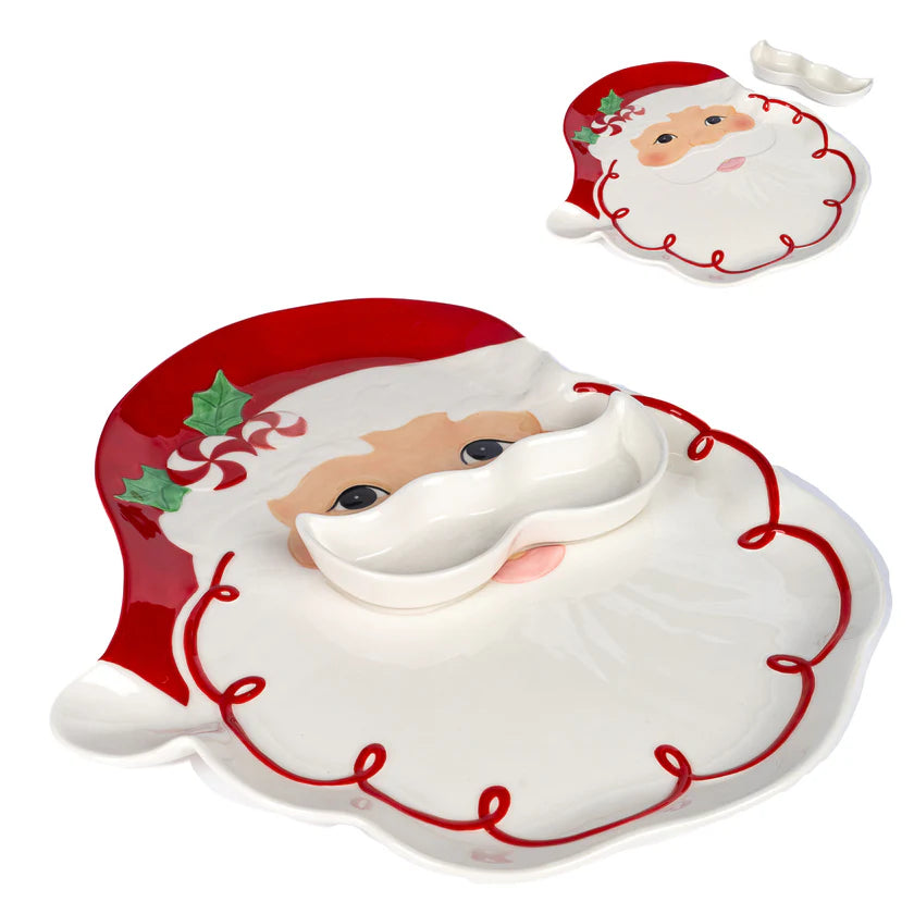 iatto a Forma di Babbo Natale con Porta Olive nei Baffi 36 cm