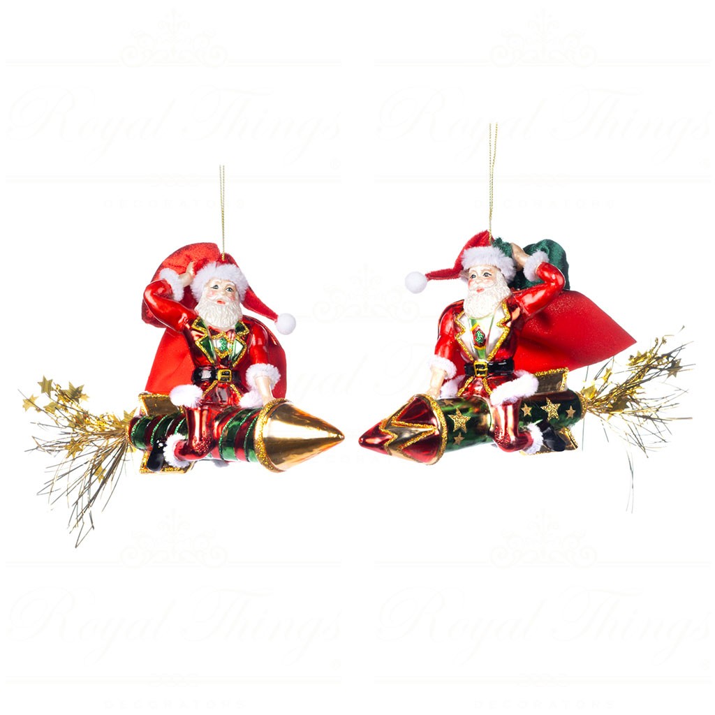 Decorazione Natalizia "Babbo Natale su Razzo"