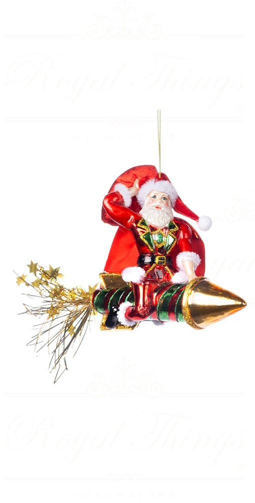 Decorazione Natalizia "Babbo Natale su Razzo"