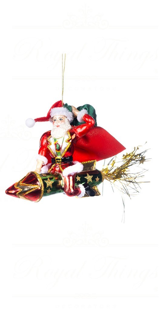 Decorazione Natalizia "Babbo Natale su Razzo"