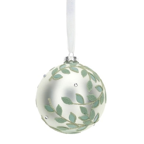 Sfera in Vetro con Foglie Verdi - Hervit