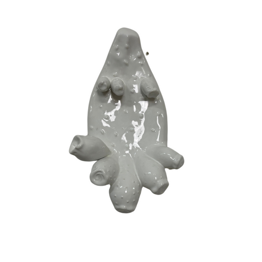 Decorazione da Parete in Ceramica a Forma di Foglia di Fico d’India