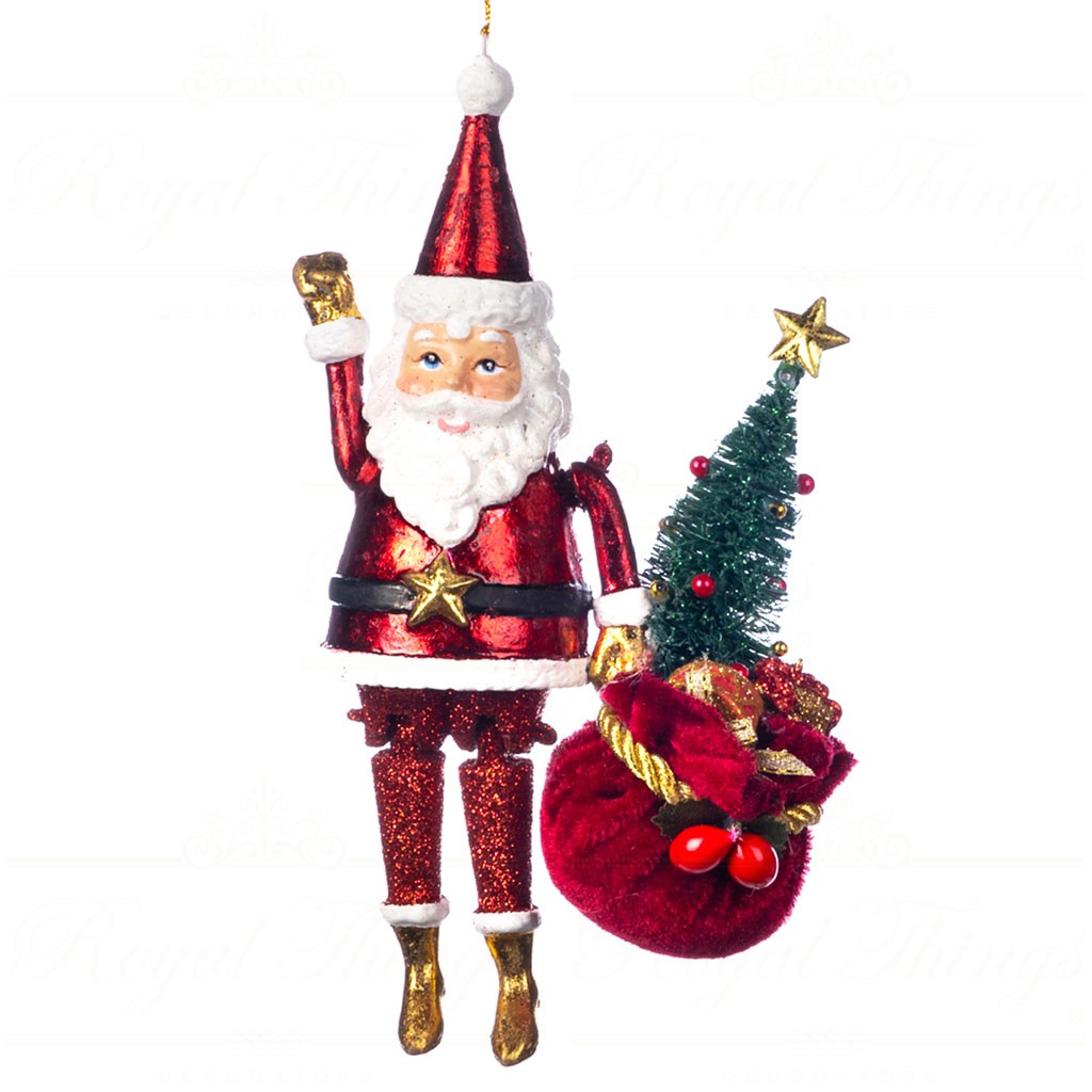 Super Babbo Natale con Borsa e Albero 18 cm