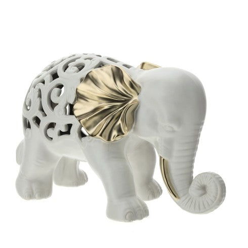 Elefante in Gres Porcellanato Traforato con Orecchie in Oro