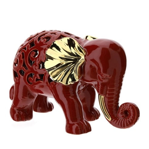 Elefante in Gres Porcellanato Traforato con Orecchie in Oro