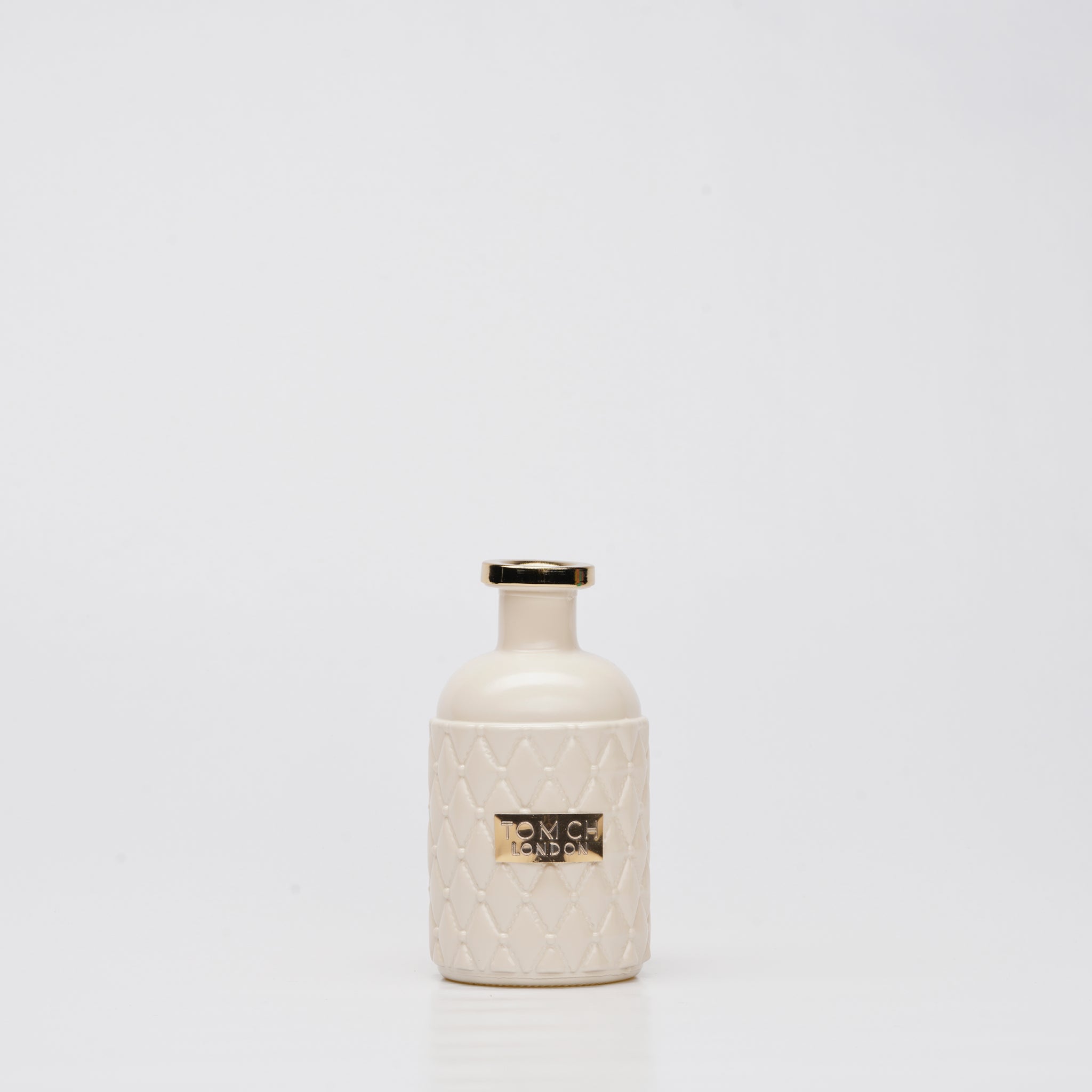 Vaso in Vetro Colorato a Forma di Bottiglia con Dettagli Oro 13 h cm – Tom CH
