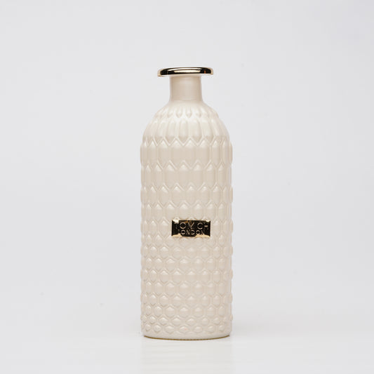 Vaso in Vetro Colorato a Forma di Bottiglia con Dettagli Oro 25 h cm – Tom CH