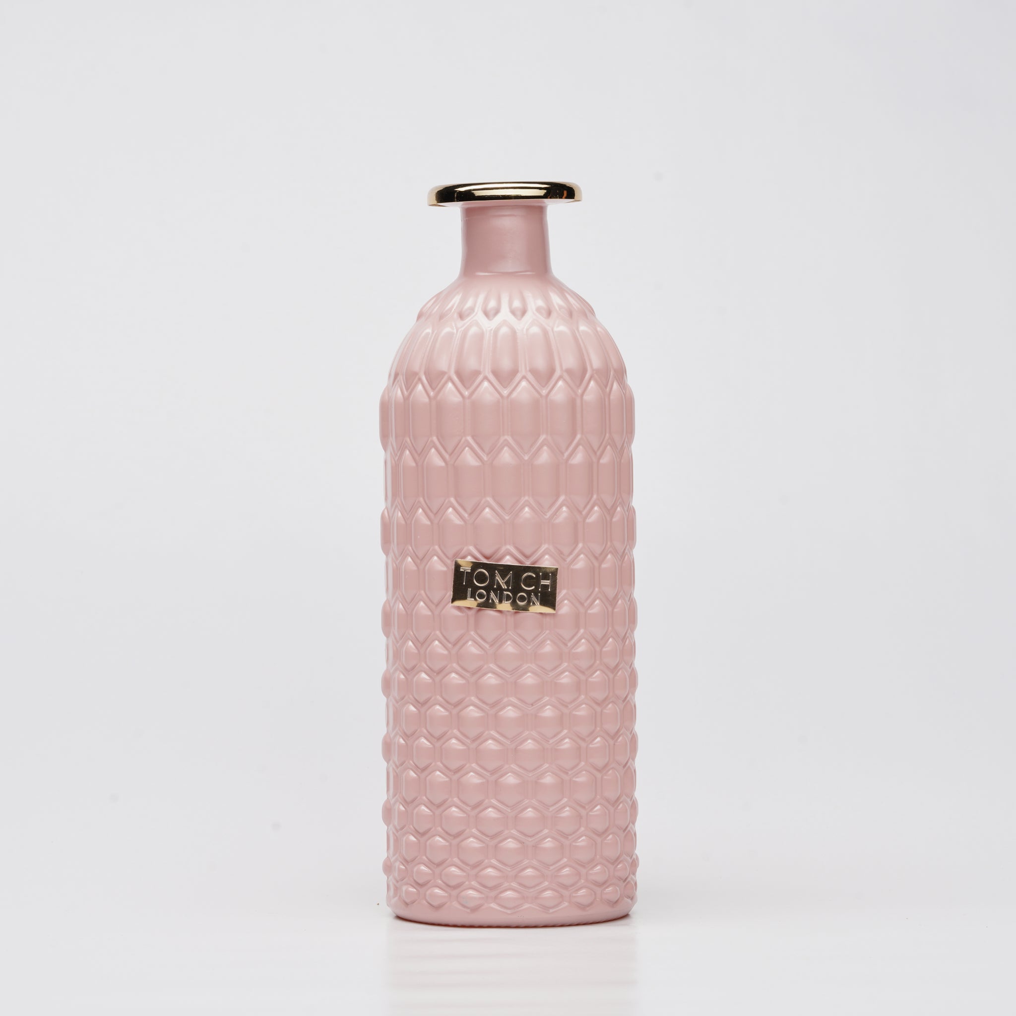 Vaso in Vetro Colorato a Forma di Bottiglia con Dettagli Oro 25 h cm – Tom CH