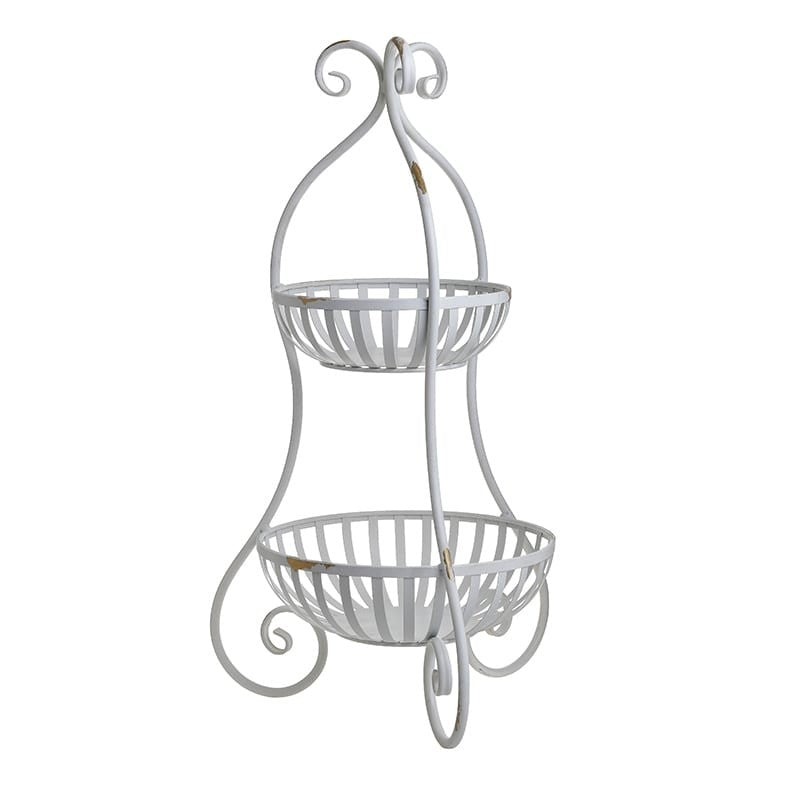 Etagere in Ferro a Due Piani - Stile Shabby Chic