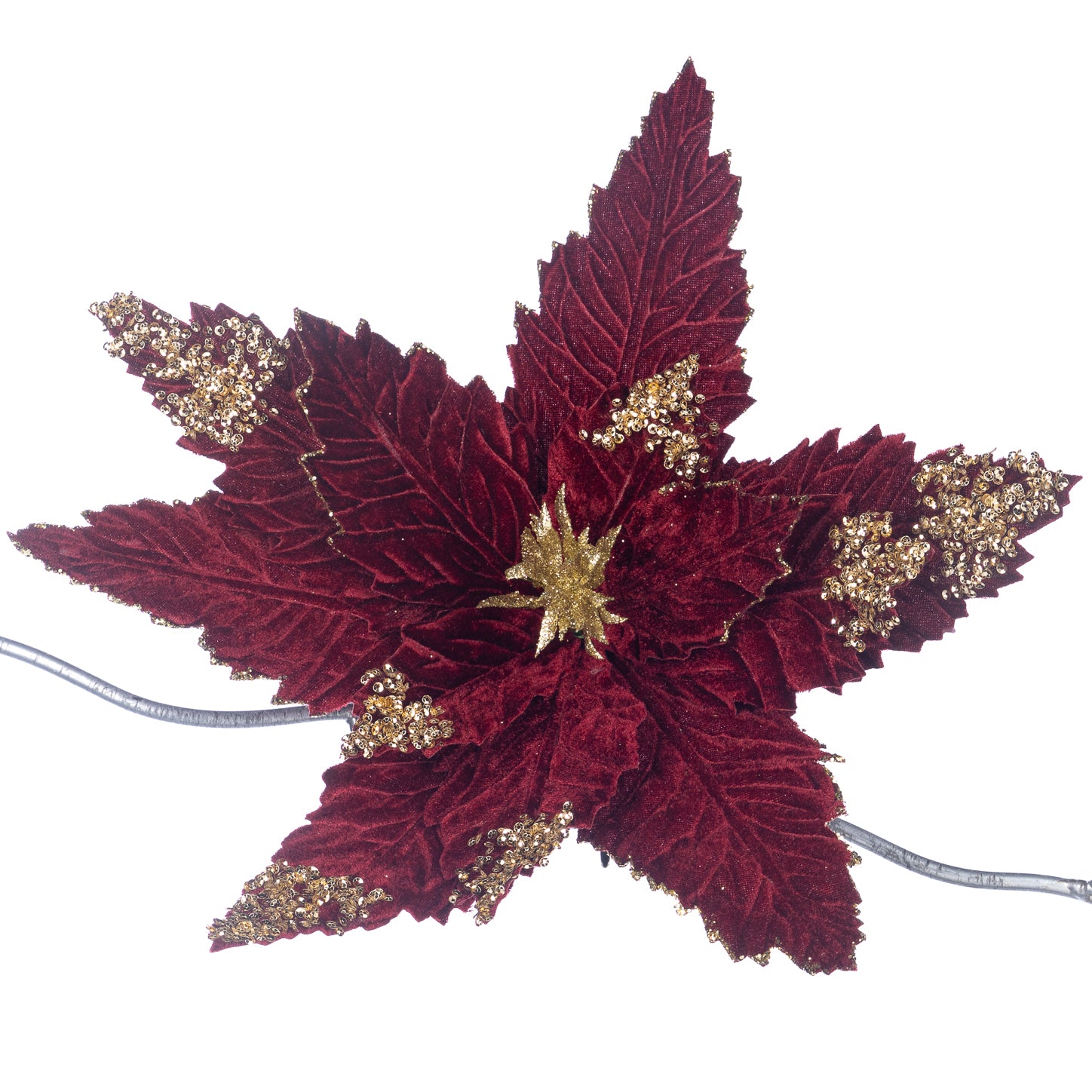 Poinsettia con Clip  Borgogna 31 cm - Goodwill