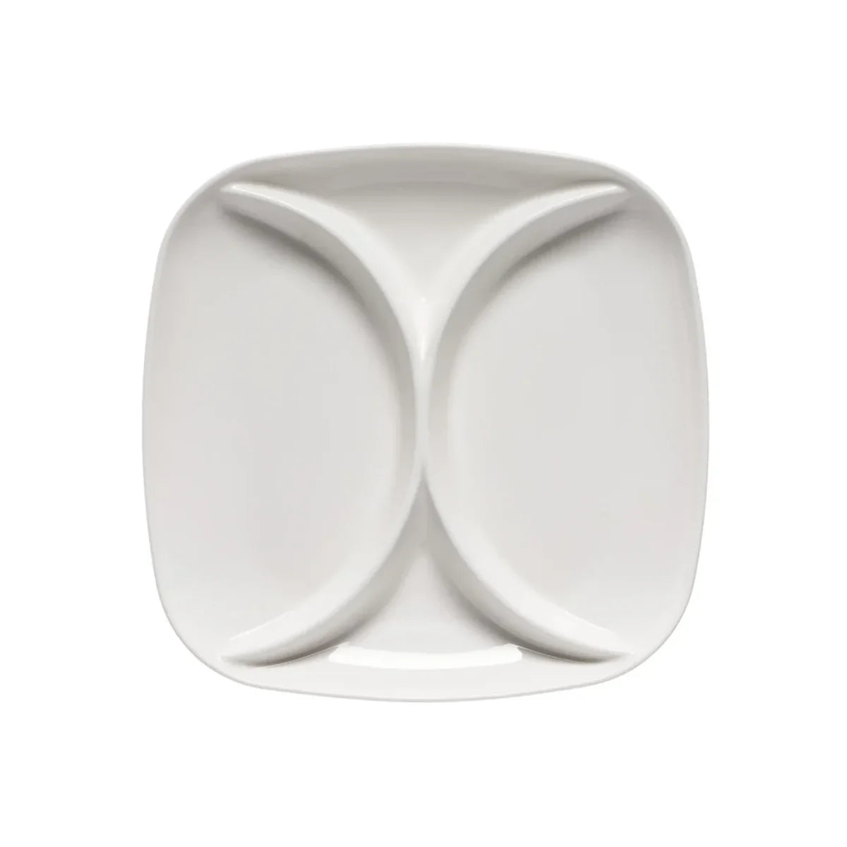 Antipastiera con 2 Scomparti in Ceramica 25x25 - Galbiati