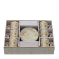 Box 6 Tazzine da Caffè con Piattino Decorazione Fiori Canvas - Hevrit