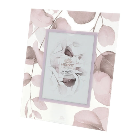 Cornice in Vetro Satinato con Disegni di Foglie Botanic 18x22 cm - Hervit