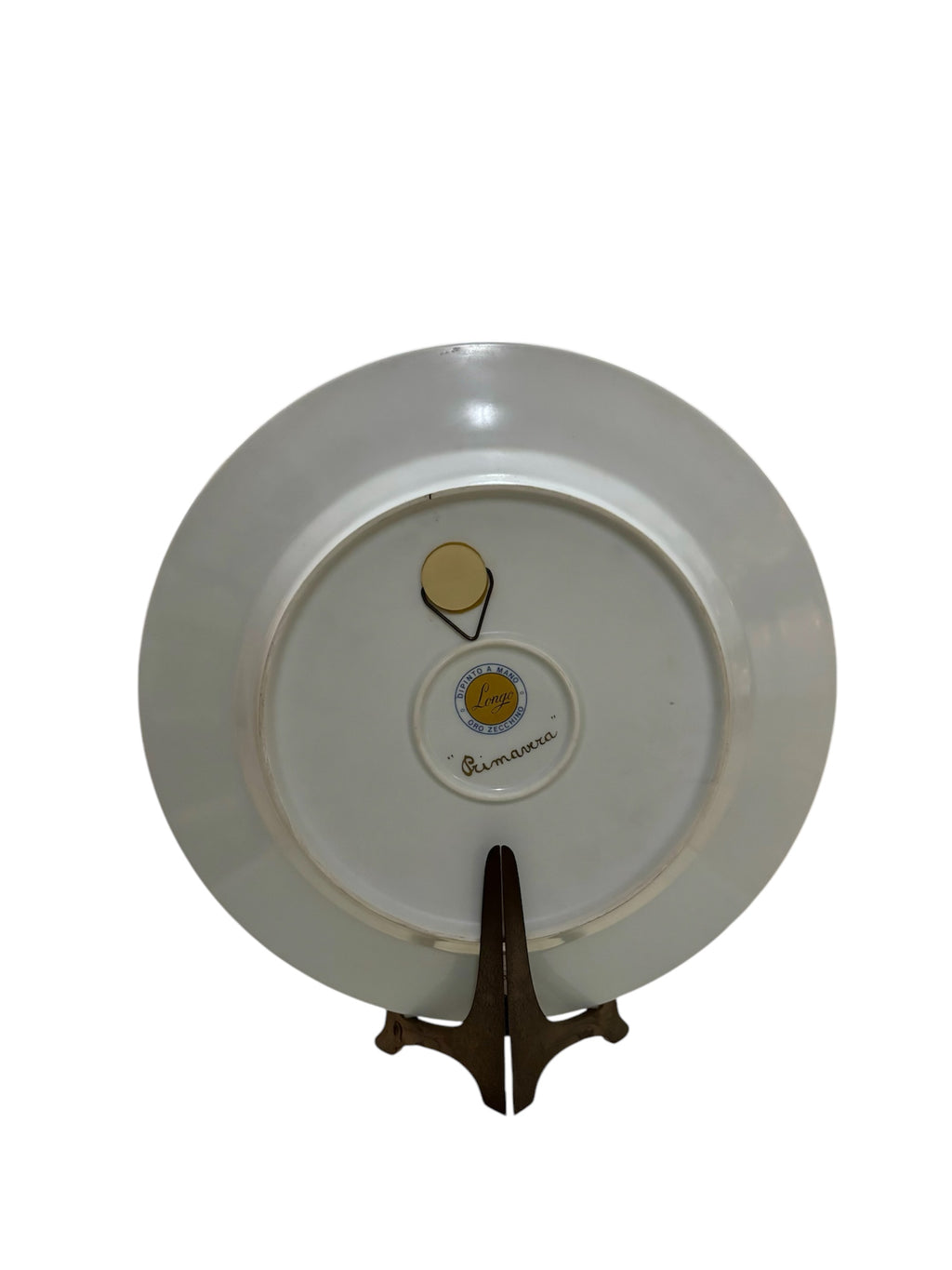 Piatto Decorativo in Porcellana Dipinto a Mano con Oro Zecchino