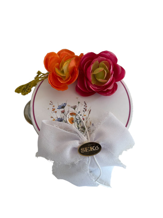 Tamburello con Fiori in Mdf