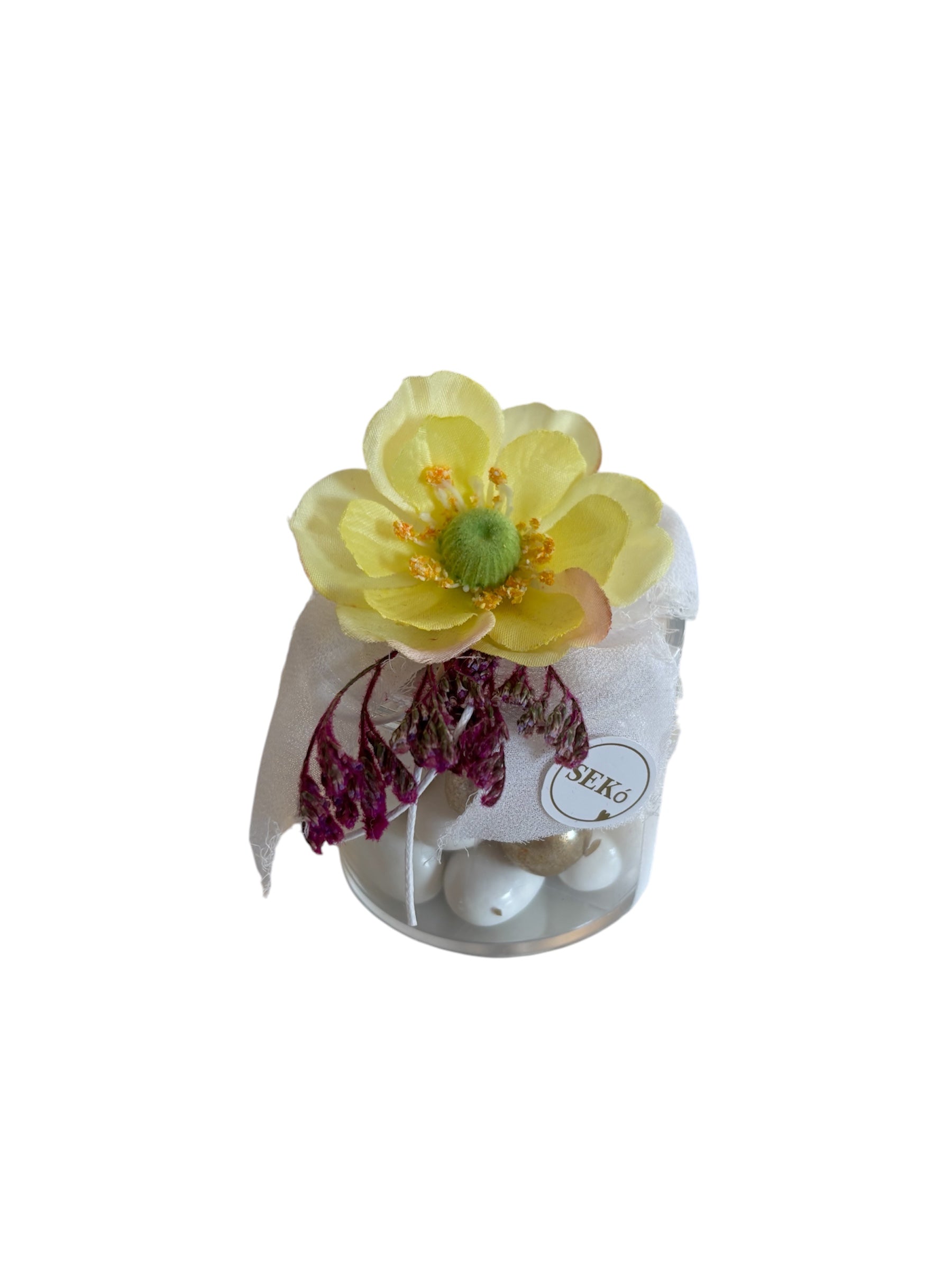 Scatolina Cilindrica in Plexiglass con Fiore