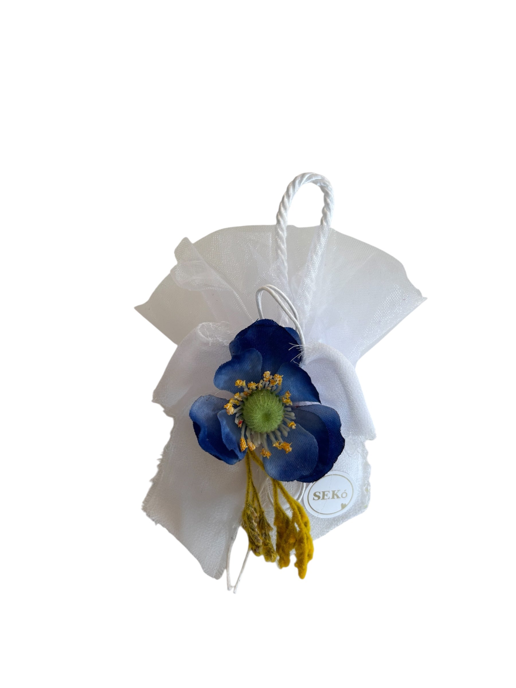 Saponetta Rotonda con Fiore Blu