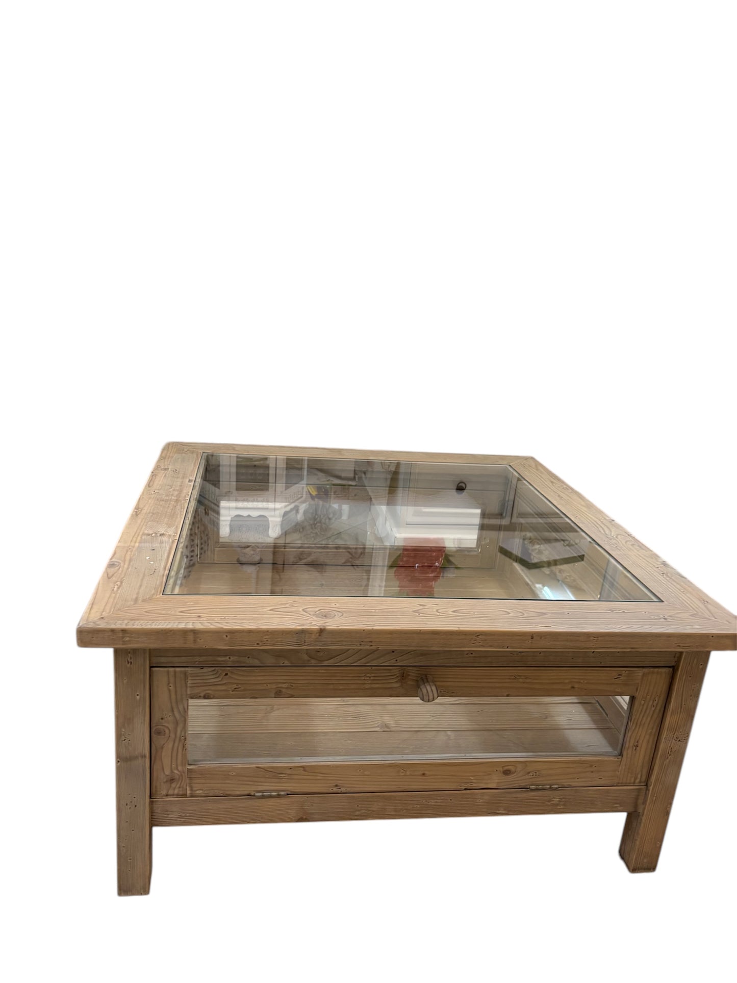Tavolino Quadrato in Legno con Doppio Ripiano 90x90 cm - Innovaliving