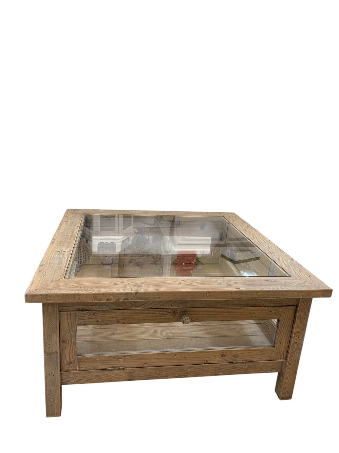 Tavolino Quadrato in Legno con Doppio Ripiano 90x90 cm - Innovaliving