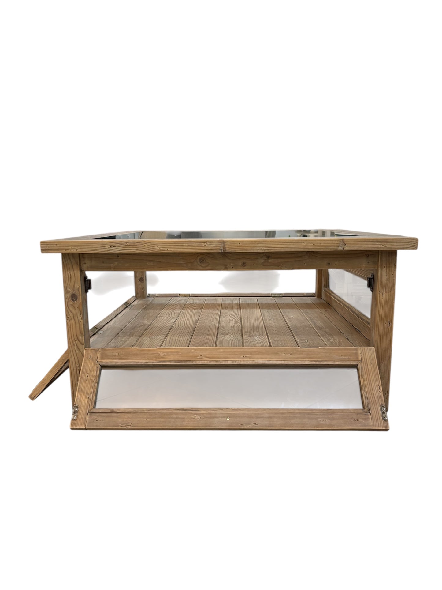 Tavolino Quadrato in Legno con Doppio Ripiano 90x90 cm - Innovaliving