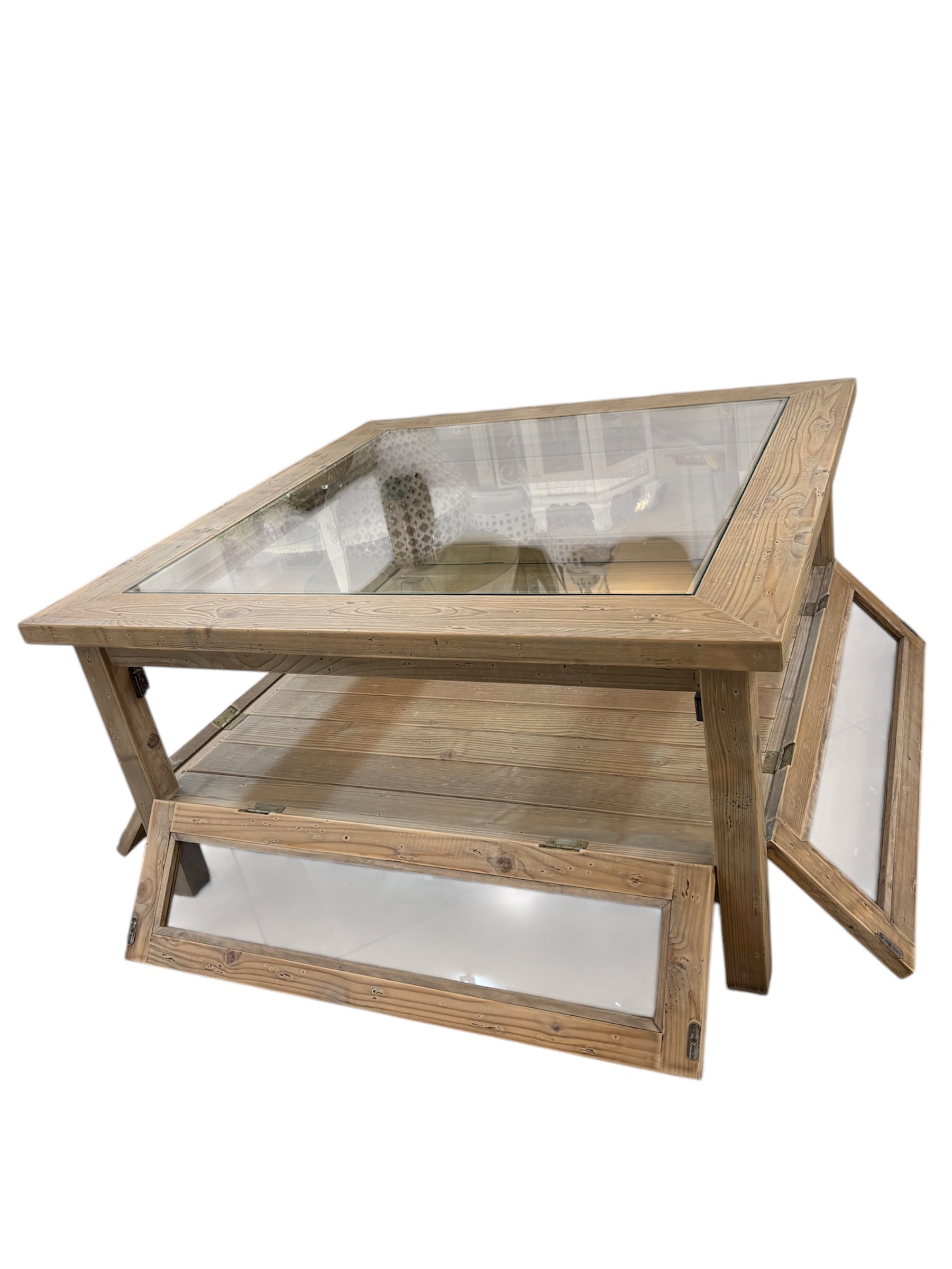 Tavolino Quadrato in Legno con Doppio Ripiano 90x90 cm - Innovaliving