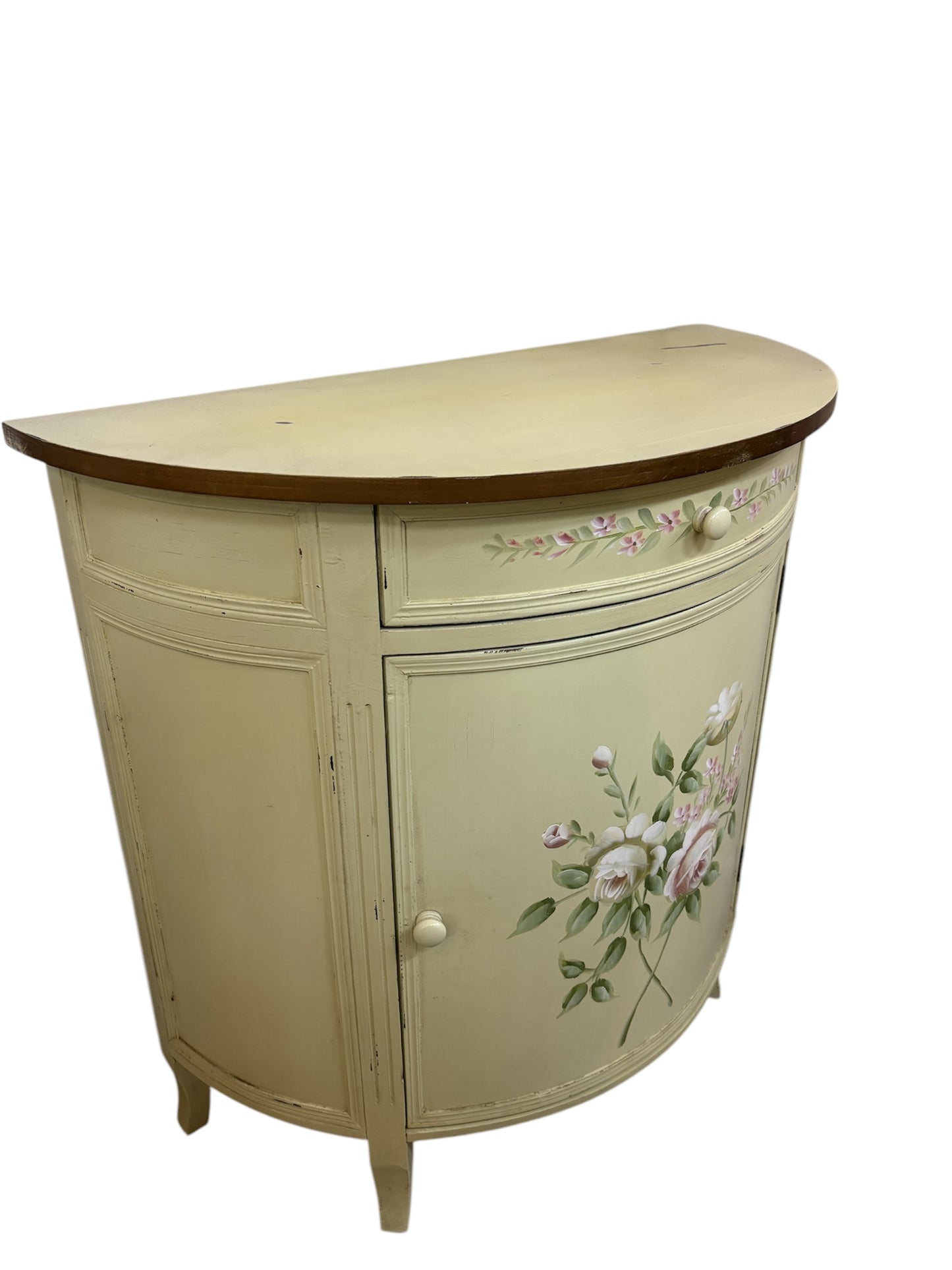Mobile a Mezzaluna in Legno con Fiore