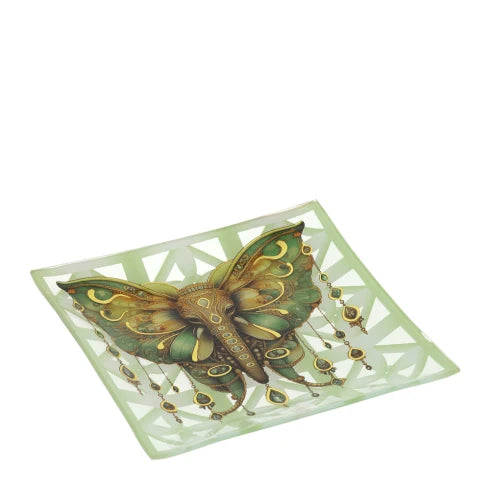 Piatto in Vetro Animalgem Elefante  20x20 cm - Hervit