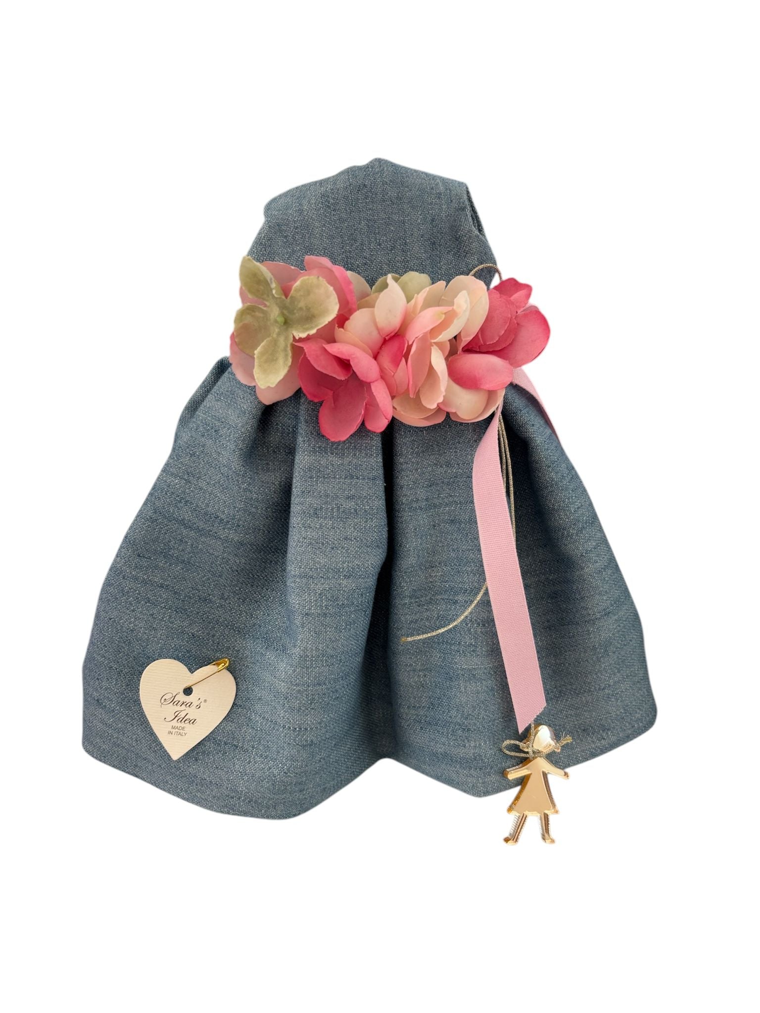 Abito Profumatore in Denim con Fiori Colorati – Sara’s Idea