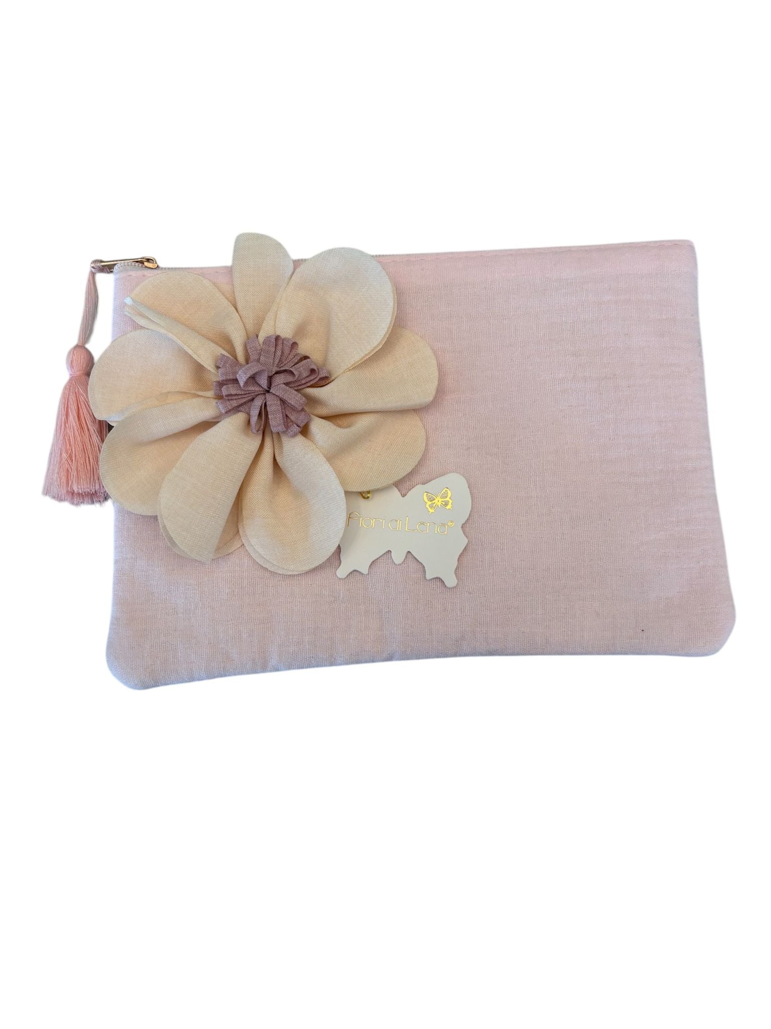 Pochette in Mussola di Cotone con Fiore  – Fiori di Lena