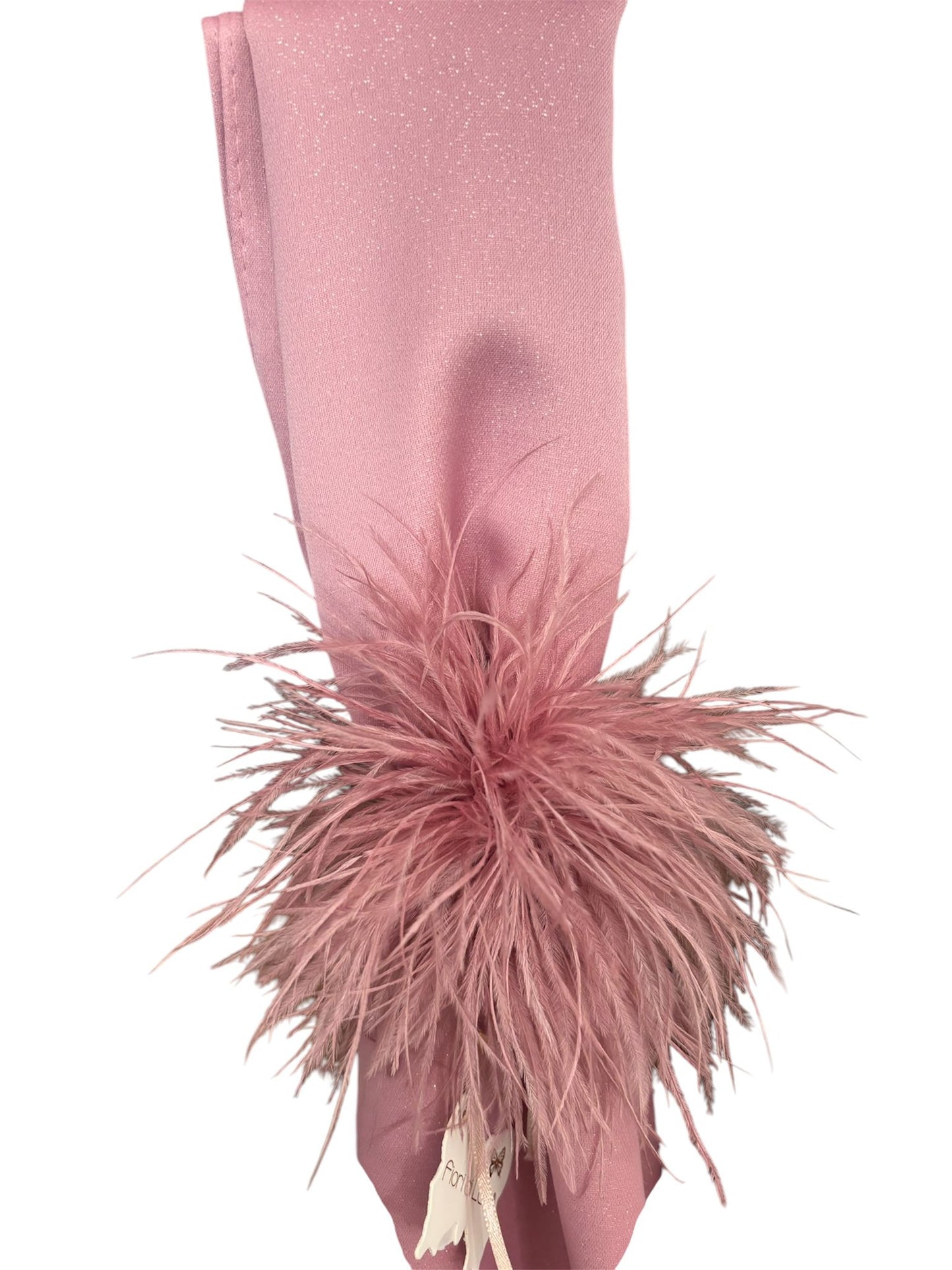 Maxi Foulard in Leggero con Spilla a Piuma - Fiori di Lena