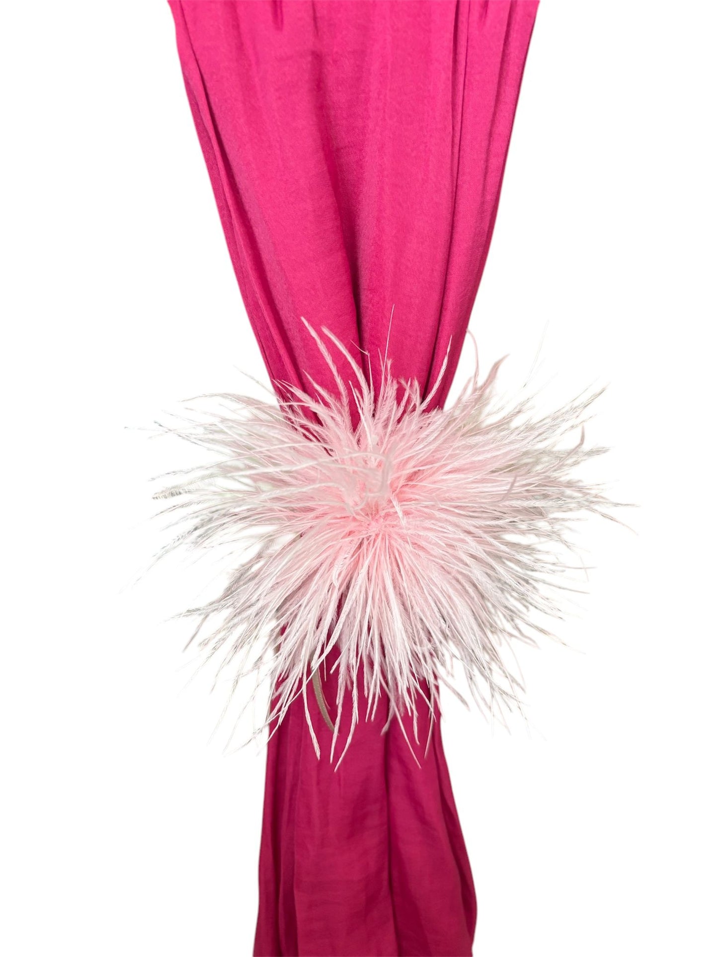 Maxi Foulard in Leggero con Spilla a Piuma - Fiori di Lena