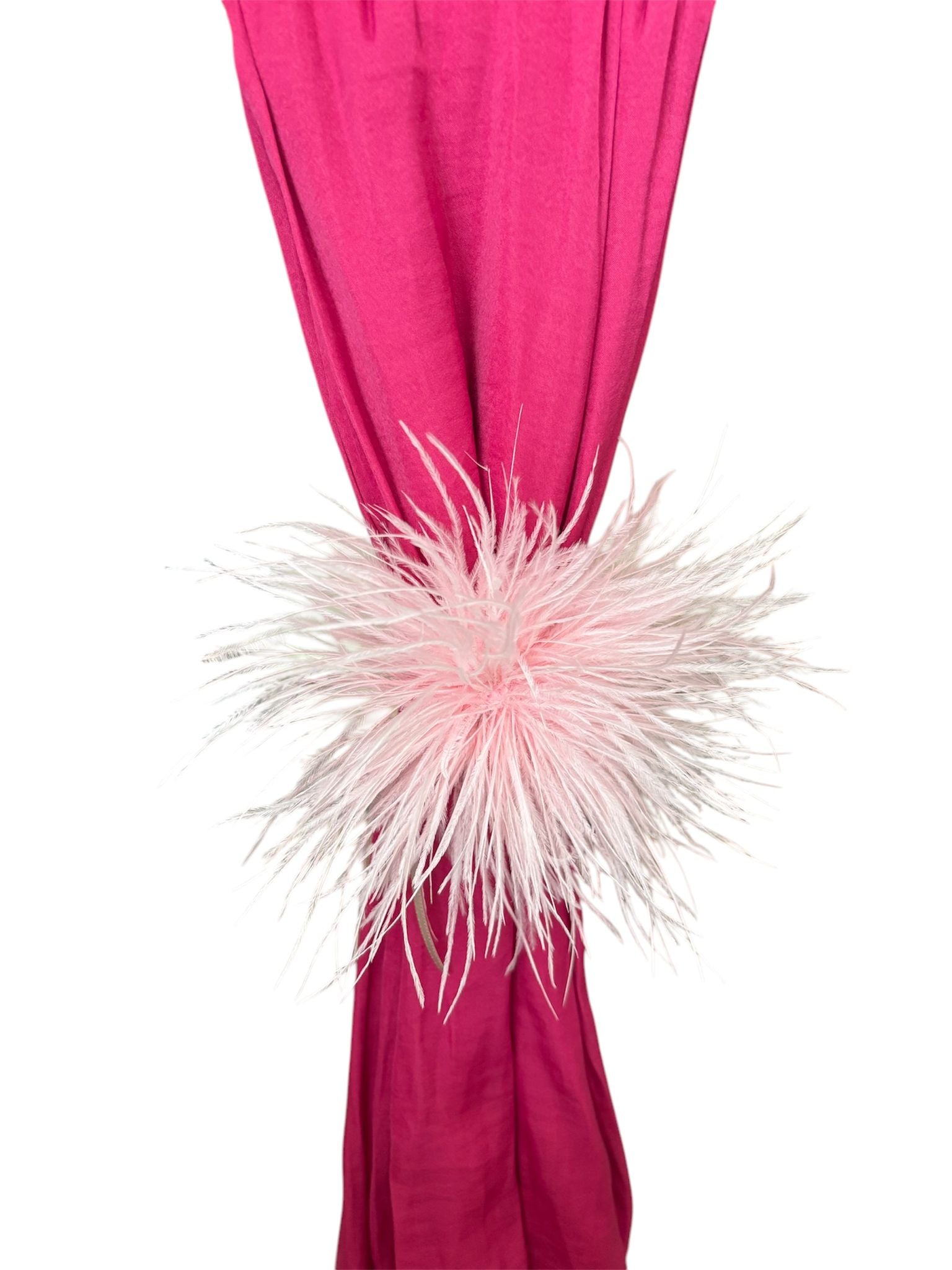 Maxi Foulard in Leggero con Spilla a Piuma - Fiori di Lena
