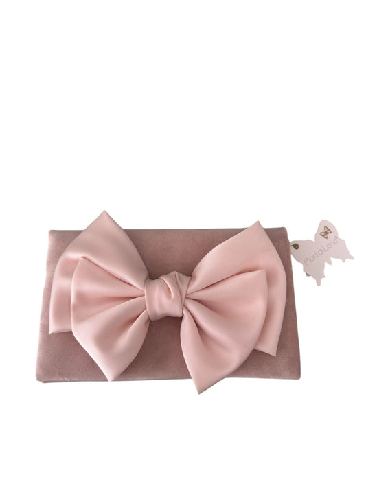 Pochette in Velluto Rosa con Fiocco – Fiori di Lena
