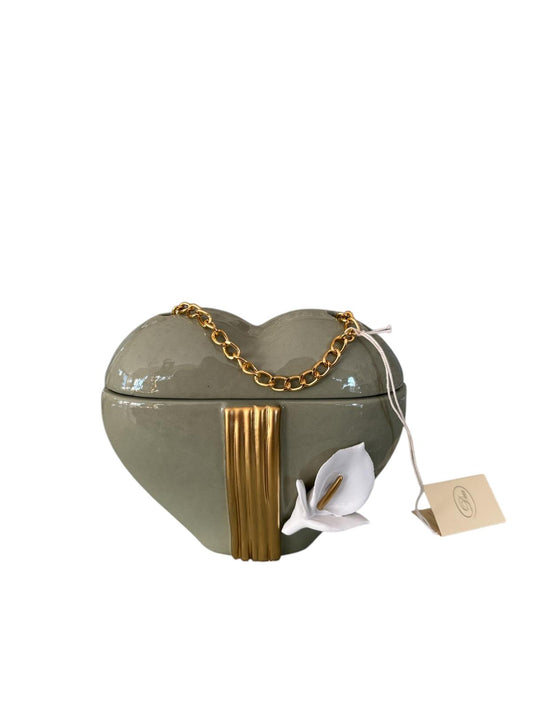 Borsetta Porta Gioie a Cuore in Ceramica con Catenina Oro – Dea Capodimonte