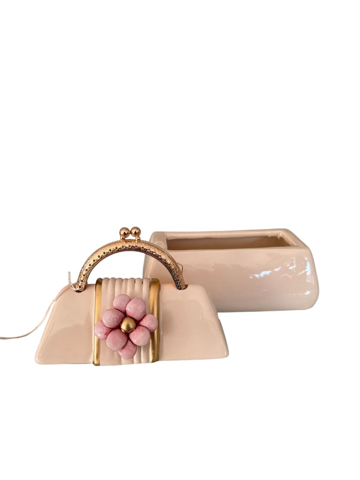Borsetta Porta Gioie in Ceramica con Manico Oro – Dea Capodimonte
