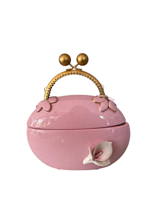 Borsetta Porta Gioie in Ceramica con Manico Oro – Dea Capodimonte